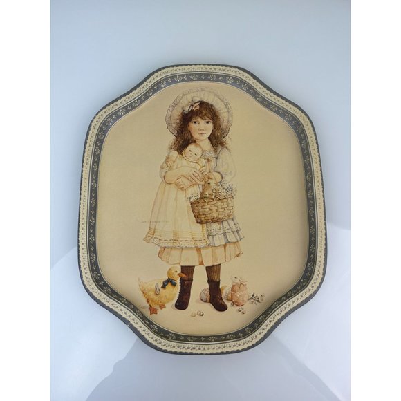 Vintage 1984 The Heirloom Tradition Victoria's Easter Tin Tray Jan Hagara - Picture 5 of 11